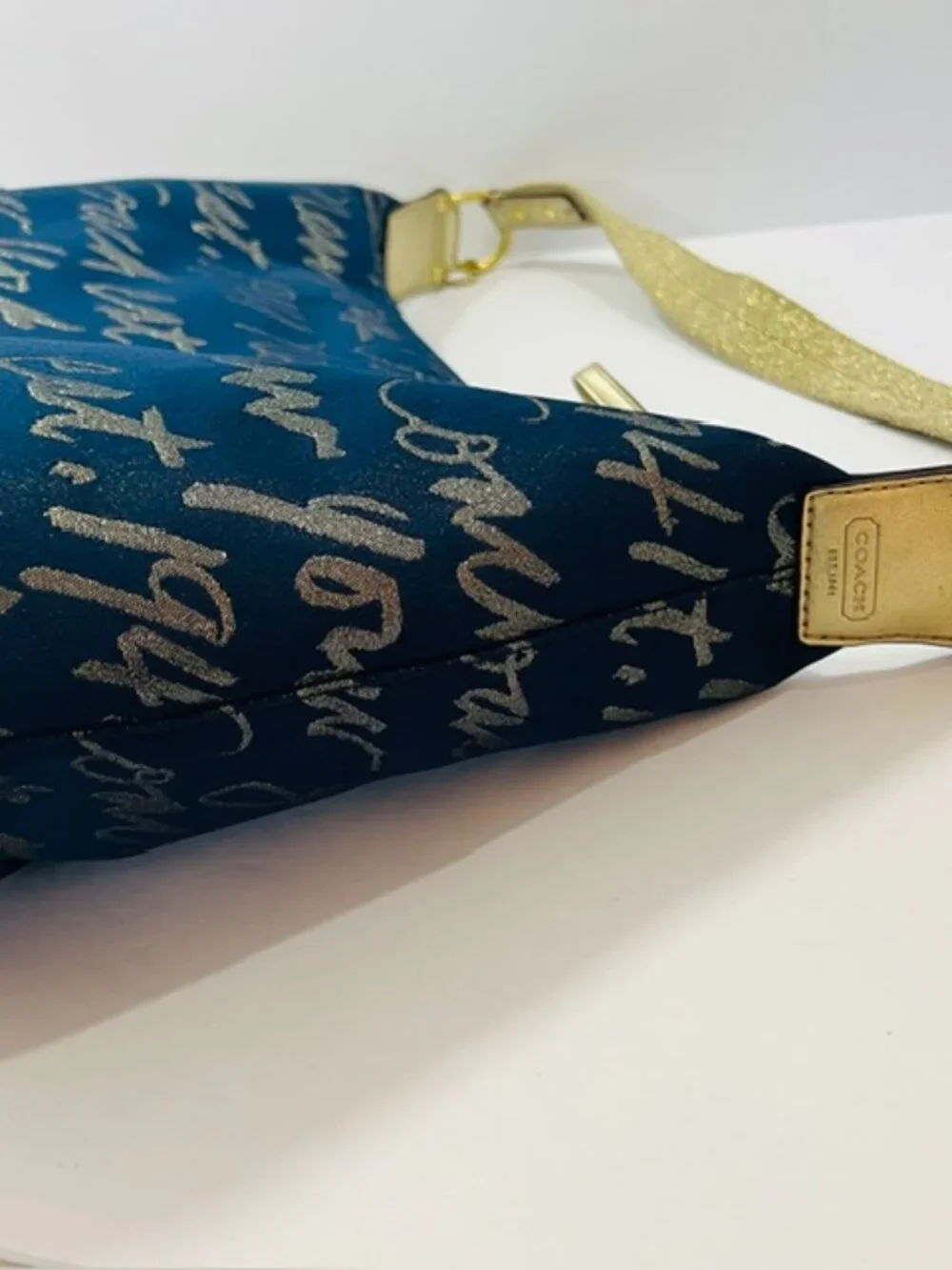 COACH Ltd Ed. 1941 NY Poppy Lurex Celeb. Soho Hobo 2 Heart Bag Navy CertofAuth - Picture 14 of 16